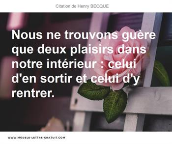 Citations Henry BECQUE