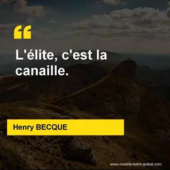 Citation Henry BECQUE