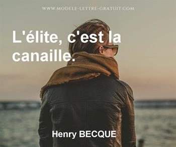 Citation de Henry BECQUE