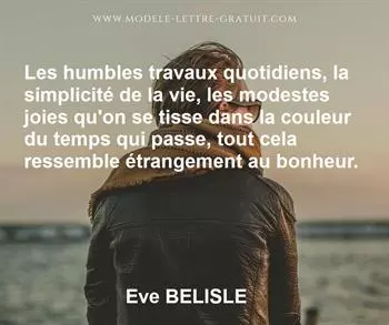 Citation de Eve BELISLE