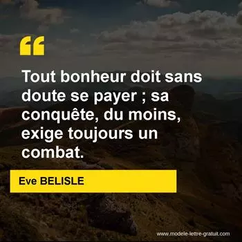 Citation Eve BELISLE