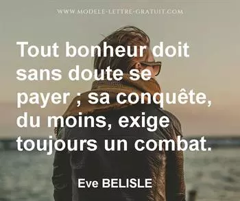Citation de Eve BELISLE