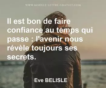 Citation de Eve BELISLE