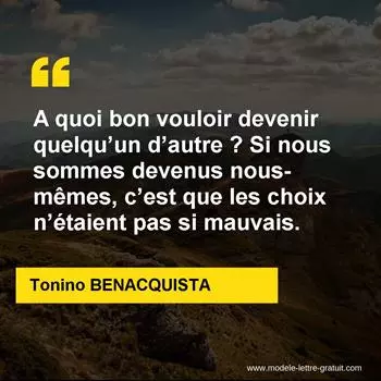 Citation Tonino BENACQUISTA
