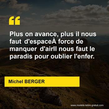Citation de Michel BERGER