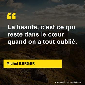 Citation Michel BERGER