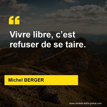 Citation Michel BERGER