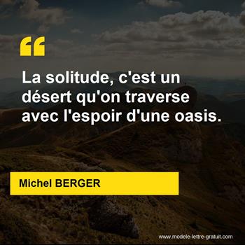 Citation Michel BERGER