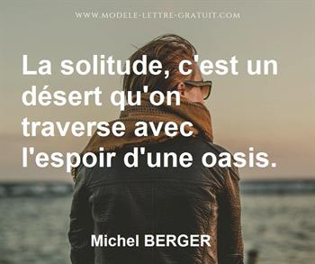 Citation de Michel BERGER