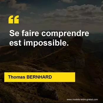Citation Thomas BERNHARD