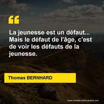 Citation Thomas BERNHARD