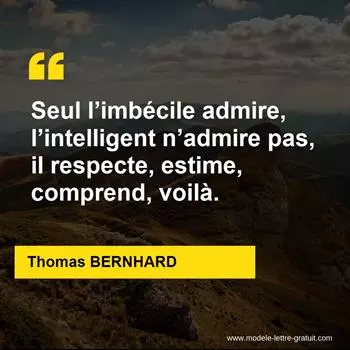 Citation Thomas BERNHARD