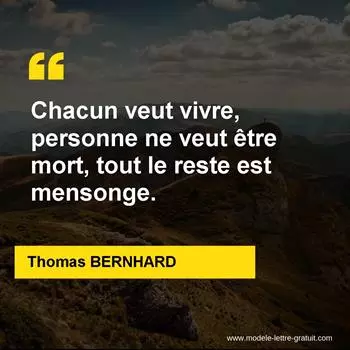Citation Thomas BERNHARD