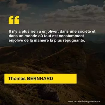 Citation Thomas BERNHARD