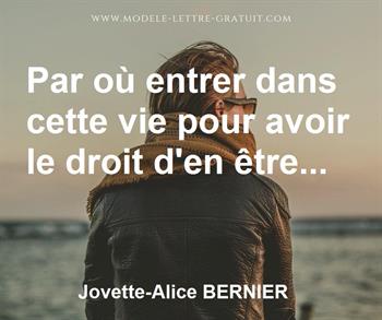 Citation de Jovette-Alice BERNIER