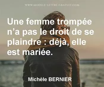 Citation de Michèle BERNIER