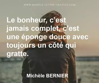 Citation de Michèle BERNIER