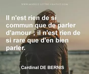 Citation de Cardinal DE BERNIS