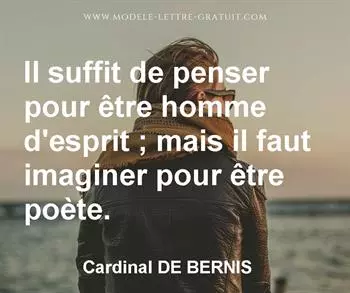 Citation de Cardinal DE BERNIS