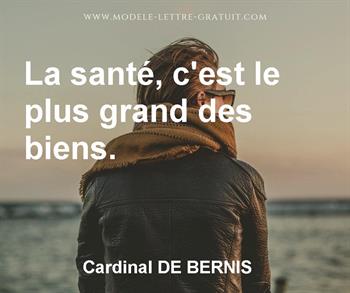 Citation de Cardinal DE BERNIS