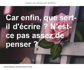 Citations Cardinal DE BERNIS
