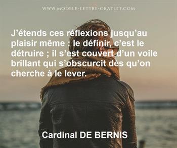 Citation de Cardinal DE BERNIS
