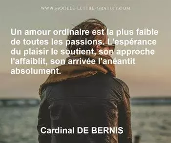 Citation de Cardinal DE BERNIS