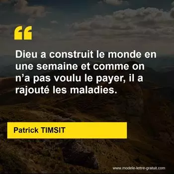 Citation Patrick TIMSIT
