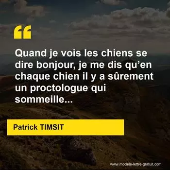 Citation Patrick TIMSIT