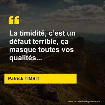 Citation Patrick TIMSIT