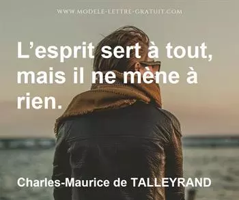 Citation de Charles-Maurice de TALLEYRAND