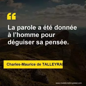 Citation Charles-Maurice de TALLEYRAND