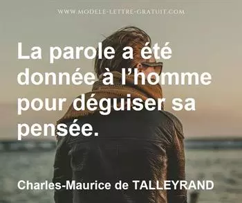 Citation de Charles-Maurice de TALLEYRAND