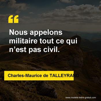 Citation de Charles-Maurice de TALLEYRAND