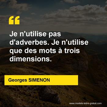 Citation de Georges SIMENON