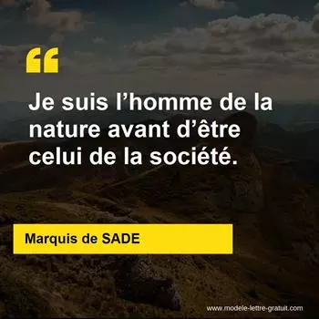 Citation Marquis de SADE
