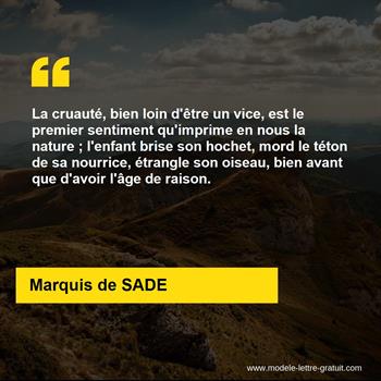 Citation de Marquis de SADE