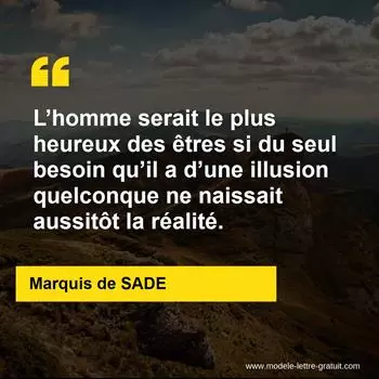 Citation Marquis de SADE
