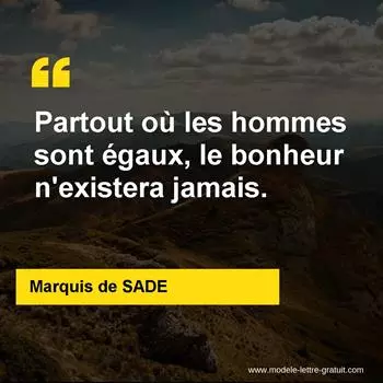 Citation Marquis de SADE
