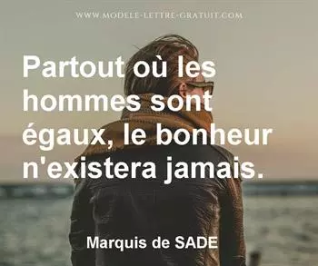 Citation de Marquis de SADE