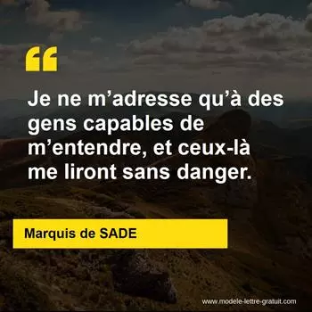 Citation Marquis de SADE