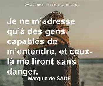 Citation de Marquis de SADE