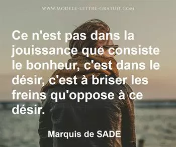 Citation de Marquis de SADE