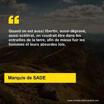 Citation Marquis de SADE