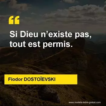 Citation Fiodor DOSTOÏEVSKI