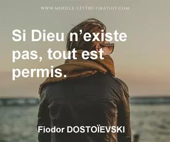 Citation de Fiodor DOSTOÏEVSKI