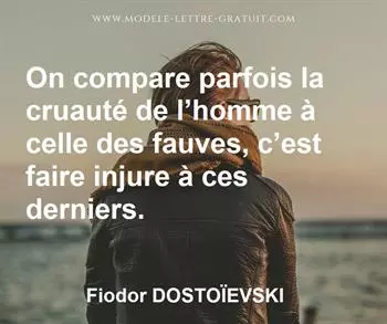Citation de Fiodor DOSTOÏEVSKI