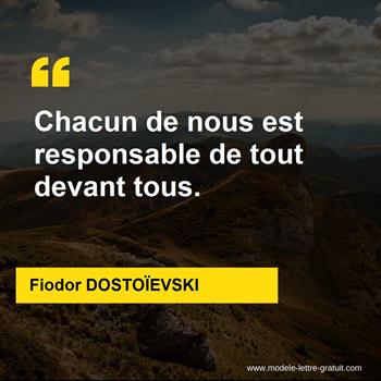 Citations Fiodor DOSTOÏEVSKI