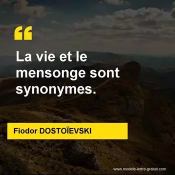 Citation Fiodor DOSTOÏEVSKI