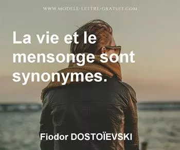 Citation de Fiodor DOSTOÏEVSKI